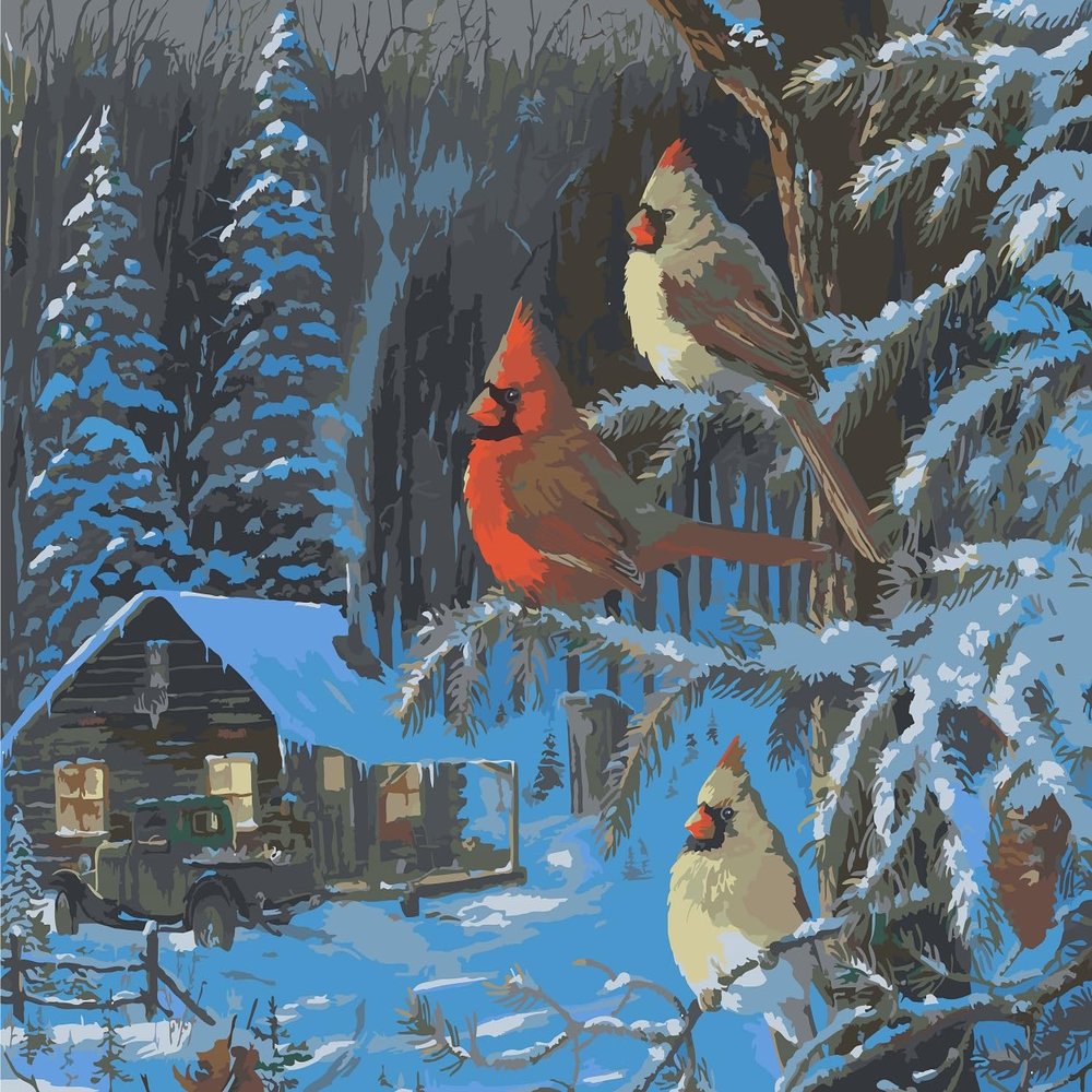 Ledgebay Paint by Numbers Kit for Adults: Beginner to Advanced Number Painting Kit - Fun DIY Arts & Crafts | Color by Numbers for Adults - Kits Include (Cabin Fever Doughty 16" x 20" Unframed)