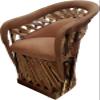 Furniture Equipal Rustico Charro Style Chair with Crosses Wood, made in Mexico by Equipales San Jose ideal for Home, Bar, Restaurant, Office, Hotel, Garden, Living room, Cafeteria (Orange) view 4