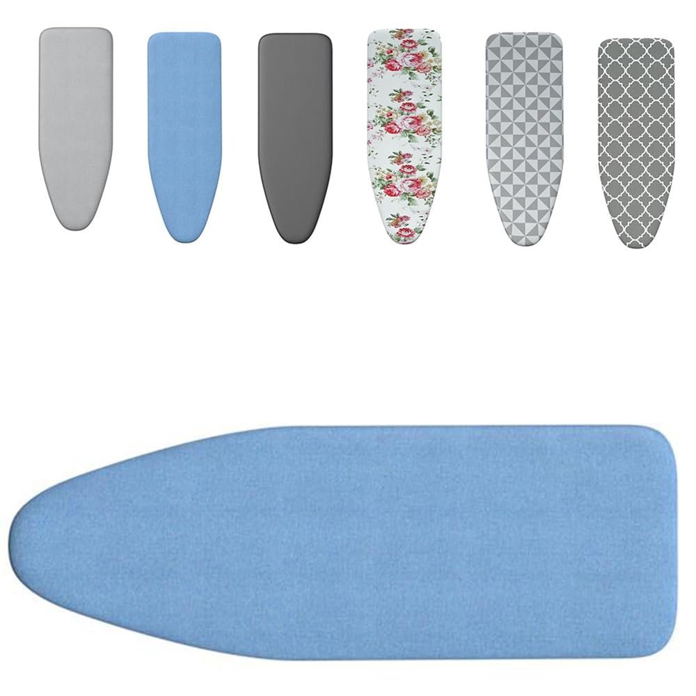 EMENAR 3 Layer Large Iron Board Cover Standard Size Board Covers Replacement, 36x12inch 39x13inch 43x13inch 48x15inch Ironing Board Cover and Pad, 6 Style (Color : Blau, Size : 39x13inch(100x34cm))