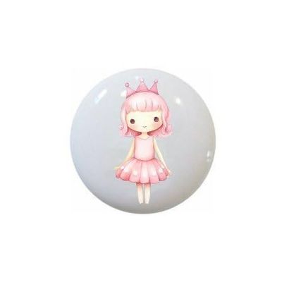 Cute Princess Girls Variety of Room Decor Pink Purple - 1.5" DECORATIVE Glossy Ceramic Dresser Drawer PULLS Cabinet Cupboard KNOBS (02)