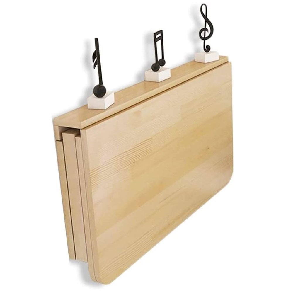 Wall Table Small Fold Down/Up Table for Space Saving,Wall Mounted Drop-Leaf Table Floating Laptop Desk Hanging Table for Study, Bedroom, Bathroom, or Balcony, Wood ( Size : L50xW40cm/L20xW16in )