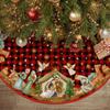 AVOIN colorlife Buffalo Plaid Christmas Tree Skirt 36 Inch, Winter Holiday Tree Decoration view 1