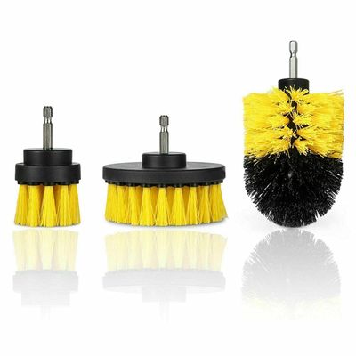 3 Pack Drill Brush Power Scrubber Cleaning Brush Set All Purpose Drill Scrub Brushes Kit for Grout, Floor, Tub, Shower, Tile, Bathroom and Kitchen Surface (Yellow)