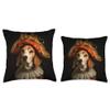 American Foxhound Dog Portrait Renaissance Funny Pet Mom Dad Throw Pillow view 3