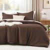 Litanika Brown Comforter Set California King Size, 3 Pieces Cal King Lightweight Solid Bedding Comforter Set, All Season Fluffy Bed Set (104x96In Comforter & 2 Pillowcases) view 2