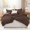 Litanika Brown Comforter Set California King Size, 3 Pieces Cal King Lightweight Solid Bedding Comforter Set, All Season Fluffy Bed Set (104x96In Comforter & 2 Pillowcases) view 3