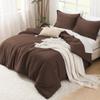 Litanika Brown Comforter Set California King Size, 3 Pieces Cal King Lightweight Solid Bedding Comforter Set, All Season Fluffy Bed Set (104x96In Comforter & 2 Pillowcases) view 4