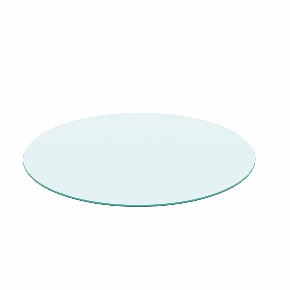 20" Round Glass Table Top, Clear Tempered Glass Table Top with 1/4" Inch Thick Round Polished Edge, Ideal for Dining Table, Coffee Table, Patio Table
