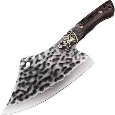 Meat Cleaver Knife, 8inch Longquan Stainless Steel Forging Chopper Knife Household Kitchen Sharp Chicken Duck Meat Vegetable Cutter Slaughter Fish Knife (Color : Without sheath)