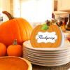40 Pumpkin Thanksgiving Name Cards - Folding Table Setting Cards for Family Dinners, Fall & Halloween Events view 4