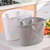 2pcs Plastic Laundry Basket Grocery Basket Shopping Grocery Tote Toy Egg Container Dorm Shower Plastic s Container Girl Pulley Bathroom view 3