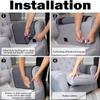 Liveinu Sofa Armrest Storage Organizer with Hook & Loop Bedside Caddy Hanging Storage Bag Non-Slip Armchair Caddy for Recliner Remote Holder, TV Control, Cell Phone,Dark Blue view 4
