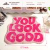 DyeFury You Look Good Bath Mat Pink, Cute Bathroom Rugs for Girls Fun Funny Funky Rug Bedroom Pink Preppy Bathroom Decor Hello Beautiful Gorgeous Bath Rugs for Kids Women Non-Slip, 25" x 21" view 2