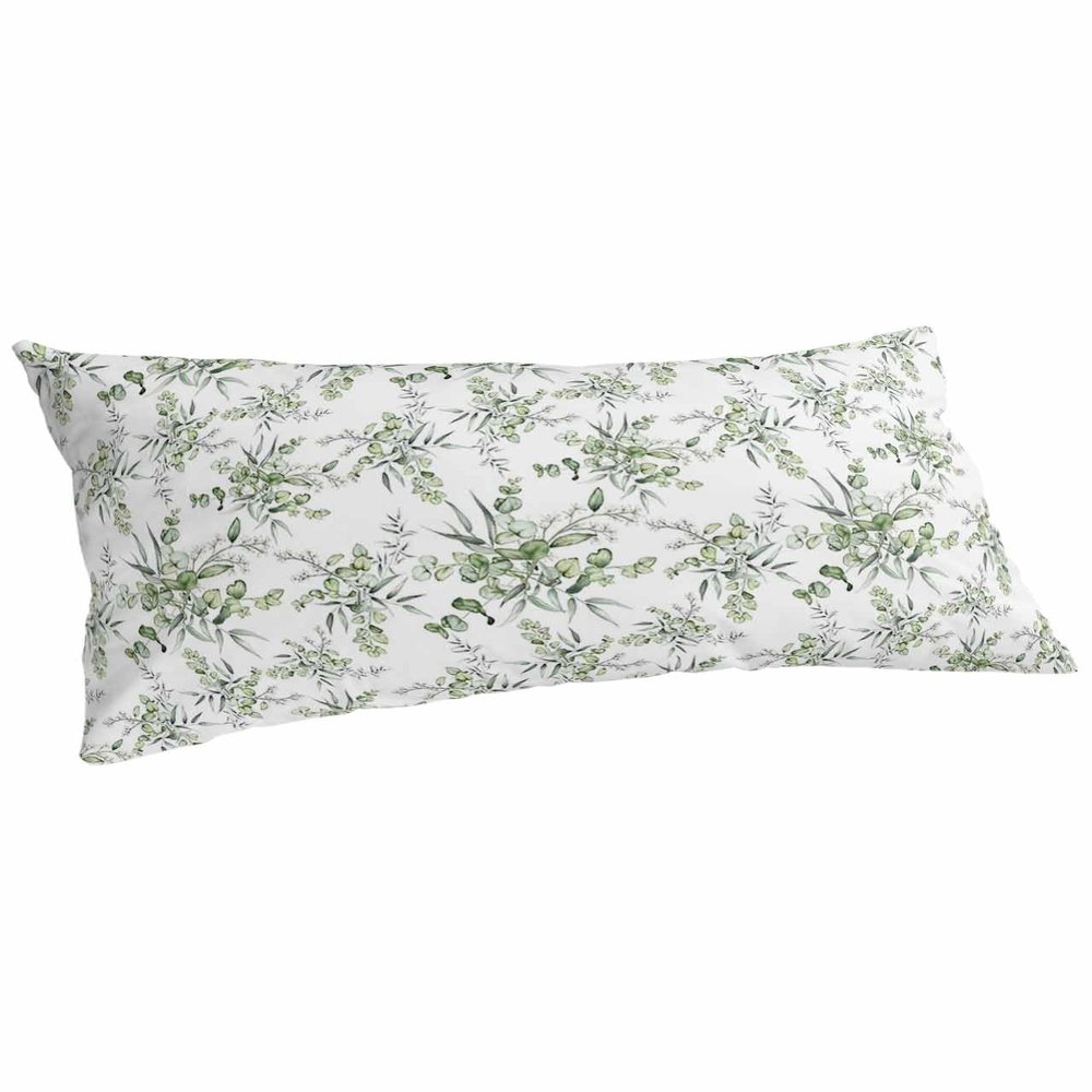 BOBOWUNY Eucalyptus Leaves Pillow Covers King Size, Spring Floral Summer Teal Botanical Soft Bed Throw Pillowcases Breathable Cooling Long Lumbar Body Pillow Sham Cover for Bed Sofa 20x40