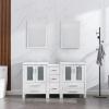 eclife 60" Modern Bathroom Vanity Sink Combo Freestanding Cabinet with Small Side Cabinet, Without Vessel Sink, Faucet, Drain (White Vanity Only) view 1