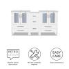 eclife 60" Modern Bathroom Vanity Sink Combo Freestanding Cabinet with Small Side Cabinet, Without Vessel Sink, Faucet, Drain (White Vanity Only) view 4