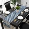 RisQiten Farmhouse Rooster Table Runner - 60 Inch Long Rustic Farm Animals Blue White Plaid Cotton and Linen Blended Dress Scarves Farmhouse Table Runner for Kitchen Dining, Coffee Table, 13" x 60" view 4