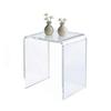Clear Transparent Acrylic End Table with Rounded Edges,18" H Compact Small Table, Acrylic Side Table Suitable for Living Room, Night Stands for Bedrooms, Modern Occasional Tables view 1