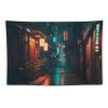 Tapestry for Wall Decor Aesthetic, Streets of Tokyo at Night After Rain Room Decor for Teen Girls, Funny Tapestries Flag, Bohemian Wall Hanging, 40"x60" view 1