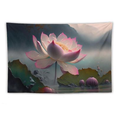 Gokays Tapestry Home Decor Lotus Flowers in The Lake Painting Tapestry Living Room Bedroom Decoration Wall Hanging Tapestry Curtain, 40"x60"