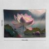 Gokays Tapestry Home Decor Lotus Flowers in The Lake Painting Tapestry Living Room Bedroom Decoration Wall Hanging Tapestry Curtain, 40"x60" view 2