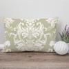 MISSUYSA Rectangular Cushion Cover Tan White Damask Pillow Cover Traditional Chinese 12x18 Decorative Pillow Home Cotton Linen Artistic Pillow Case for Couch Bed Home Soft Decor view 4