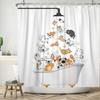 Renaiss 72x72 Inches Cute Raining Cats Dogs Shower Curtain for Bathroom Decor Cartoon Animals Pets Playing Water in Bathtub Kids Bath Curtain Set Waterproof Fabric Polyester with Hooks view 2
