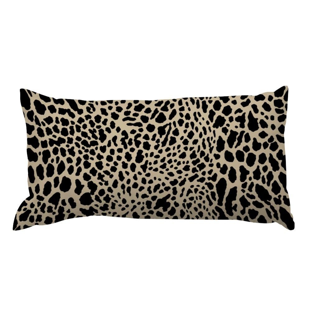 MISSUYSA Navy Cheetah Leopard Print Lumbar Cushion Cover Japanese Throw Pillow Cover 12x18 Decorative Pillow Home Cotton Linen Luxury Cushion Cover for Sofa Couch Living Room Bedroom