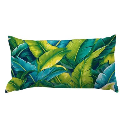 MISSUYSA Chinoiserie Throw Pillow Cover Turquoise Lime Green Tropical Lumbar Pillowcases Traditional Decorative Pillow Home Cotton Linen 12x18 Accent Cushion Cover for Sofa Bed Car Couch Chair
