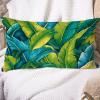 MISSUYSA Chinoiserie Throw Pillow Cover Turquoise Lime Green Tropical Lumbar Pillowcases Traditional Decorative Pillow Home Cotton Linen 12x18 Accent Cushion Cover for Sofa Bed Car Couch Chair view 2