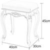 Vanity Stool for Bedroom Makeup Stools Dressing Table Stool PU Padded Chair Vanity Stool Chair Baroque Piano Chair Solid Resin Legs for Bedroom, 40x30x45CM (Color : Silver Leg) view 2