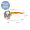 Kilner 3 Litre Glass Fridge Drinks Dispenser Space-Saving Design with Measuring Scale for Daily Water Tracking Airtight Tap for Juices, Flavoured Waters & Cold Drinks view 3
