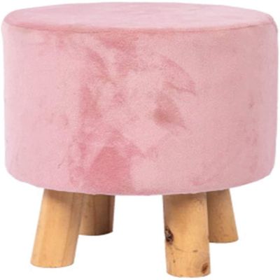 BABYCE Sofa Stool Ottoman Footstool Pouffe for Living Room Or Bedroom Round Ottoman Dressing Table Stool for Bedroom Coffee Shop (Color : Pink, Size : 28X28x28cm)