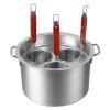 RSBFER Stainless Steel Pasta Cooker Insert Set, Pasta Cooker Steamer with Strainer Baskets, Multipots Cooking Tool for Noodles, Pasta, Dumplings,3 Hole view 1