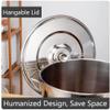 RSBFER Stainless Steel Pasta Cooker Insert Set, Pasta Cooker Steamer with Strainer Baskets, Multipots Cooking Tool for Noodles, Pasta, Dumplings,3 Hole view 2