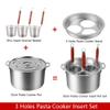 RSBFER Stainless Steel Pasta Cooker Insert Set, Pasta Cooker Steamer with Strainer Baskets, Multipots Cooking Tool for Noodles, Pasta, Dumplings,3 Hole view 3