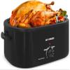 24 Quart Electric Roaster Oven with Visible & Self-Basting Lid, Large Turkey Roaster with Defrost Warm Function, Adjustable Temperature, Removable Pan Rack, Stainless Steel view 1