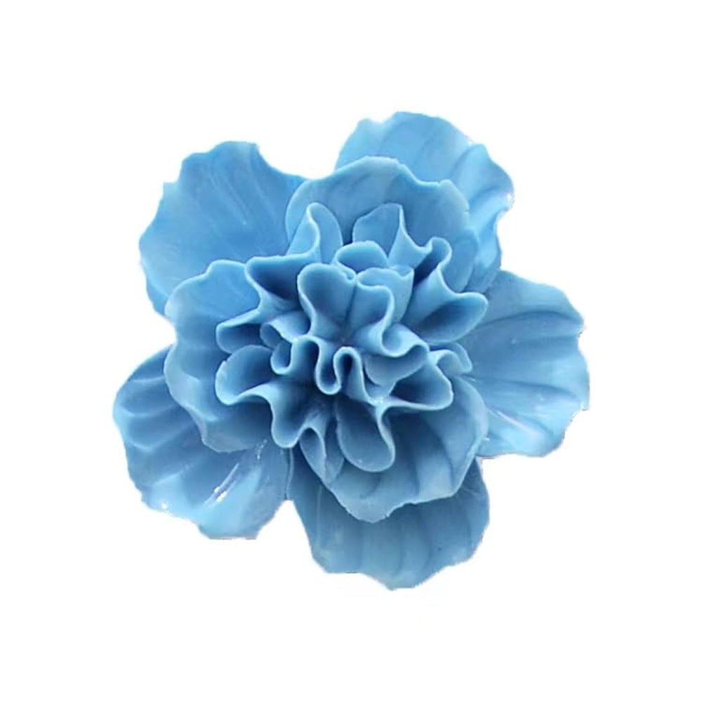AMERRY Ceramic Wall Flower Decor Artificial 3D Flower Wall ArtHandmade 3D Wall Art Hanging Sculpture Porcelain Flower Wall Dcor (Blue,Azalea,3.54")