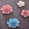 AMERRY Ceramic Wall Flower Decor Artificial 3D Flower Wall ArtHandmade 3D Wall Art Hanging Sculpture Porcelain Flower Wall Dcor (Blue,Azalea,3.54") view 4