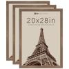 VCK 20x28 Poster Frame 3 Pack - Brown Walnut, Exclusive Natural Wood Grain Solid Wood Picture Frame, Wall Hanging view 1