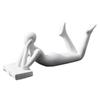 APLUSH Reading Statue Home Decorations for Living Room, Modern Decor Resin Collectible Figurines for Office Bedroom Centerpiece Shelf Accents,White,B view 1
