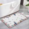 Diatomaceous Earth Bath Mat Bathtub Mat, Spring Summer Flower Floral Sunflower Daisy Butterfly White Quick Dry Non-Slip Diatomite Mud Bathroom Floor Rugs for Bath Tub Kitchen Absorbent Pad, 16x24 Inch view 1