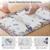 Diatomaceous Earth Bath Mat Bathtub Mat, Spring Summer Flower Floral Sunflower Daisy Butterfly White Quick Dry Non-Slip Diatomite Mud Bathroom Floor Rugs for Bath Tub Kitchen Absorbent Pad, 16x24 Inch view 4