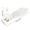 Belupai Peacock Ornaments, 23.6 Inch Long Tail Feather Clip-on Christmas Tree Decor, White Feather Peacock Crafts for Weddings & Xmas Tree Decor (1pcs) view 2