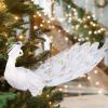 Belupai Peacock Ornaments, 23.6 Inch Long Tail Feather Clip-on Christmas Tree Decor, White Feather Peacock Crafts for Weddings & Xmas Tree Decor (1pcs) view 3