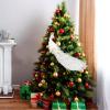 Belupai Peacock Ornaments, 23.6 Inch Long Tail Feather Clip-on Christmas Tree Decor, White Feather Peacock Crafts for Weddings & Xmas Tree Decor (1pcs) view 4