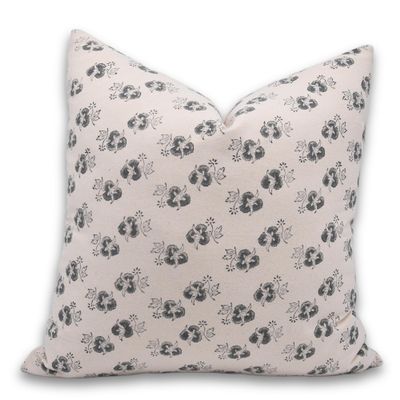 Fabritual Rustic Vintage Handmade Block Print Duck Canvas Pillow Cover, 18x18 Inch, Grey Chitranjan Design, Decorative Cushion with Zipper for Sofa, Couch, Chair, Office, Hotel & Bedroom