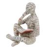 Resin Reading Woman Statue, Innovative Ladies Reading Pulp Molded Bookshelf Decoration Thinker Style Resin Statue for Home Office Desk Decor(G) view 2