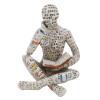 Resin Reading Woman Statue, Innovative Ladies Reading Pulp Molded Bookshelf Decoration Thinker Style Resin Statue for Home Office Desk Decor(G) view 3