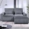 Container Furniture Direct Luxe Oversized Two-Piece Sectional Couches for Living Room, L Shaped Sofa with Chaise, Upholstered with Corduroy Fabric, Dark Grey - Right Facing view 1